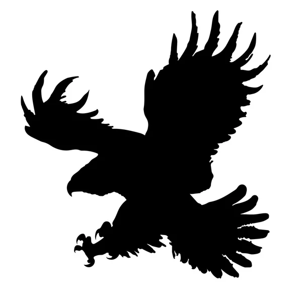 Golden Eagle Silhouette — Stock Vector