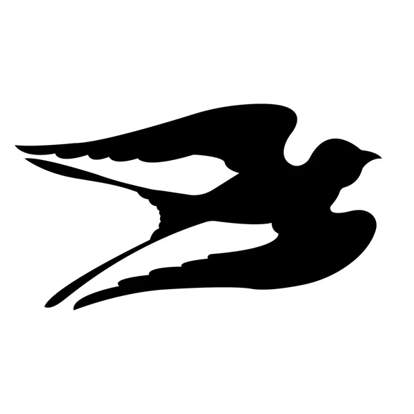Tragar siluetas de pájaros — Vector de stock