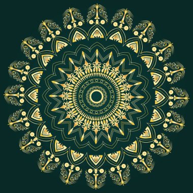 Arap İslami doğu tarzında süslü mandala tasarımı. Düğün davetiyesi, broşür, el ilanı, afiş, baskı, poster, kapak için kullanılabilir.