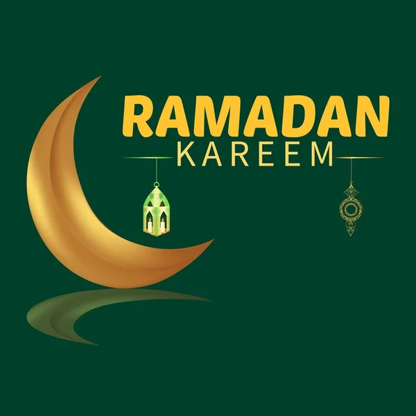 Ramadan Kareem Desenho Islâmico Fundo Design Cartão Com Lua Crescente — Vetor de Stock