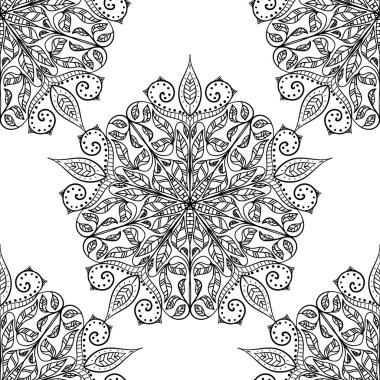Handmade decorative ethnic seamless pattern. Classic mandala. Vector