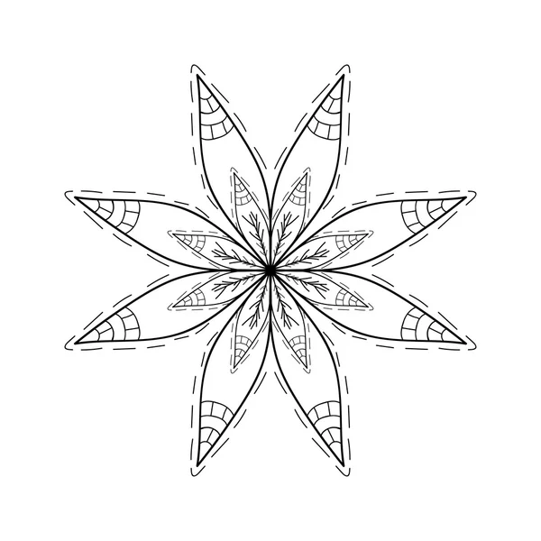 Patrón decorativo de la mano con la imagen de una flor. Vector — Vector de stock