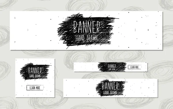 Web Banners Templates hand drawn modern style for the design of web sites and online shops. Vector — Stock Vector
