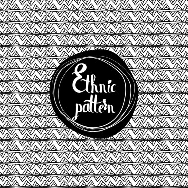 Geometrik desen li vintage dikişsiz tek renkli etnik desen. El çizilmiş. Vektör