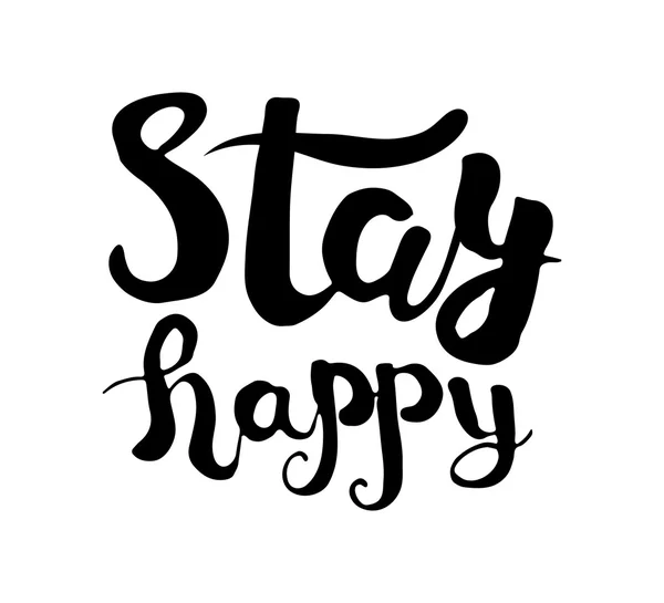 Black and white insulated hand lettering poster stencil. Be happy. Vector — Stock Vector