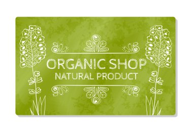 Kartvizit veya storefront organik gıda satışı için. Vektör