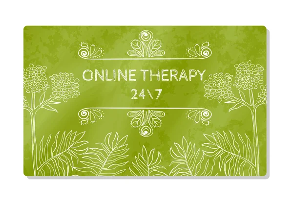 On line help-therapie, visitekaartje of vitrine. Vector — Stockvector