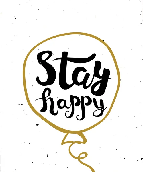 Hand lettering, calligraphy black and gold style banners, labels, signs, prints, posters, the web. Be happy. Vector — Stock Vector