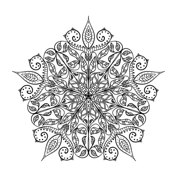 Elementos étnicos decorativos dibujados a mano aislados sobre fondo blanco. Islam, árabe, indio, motivos otomanos. Mandala clásico. Vector — Vector de stock