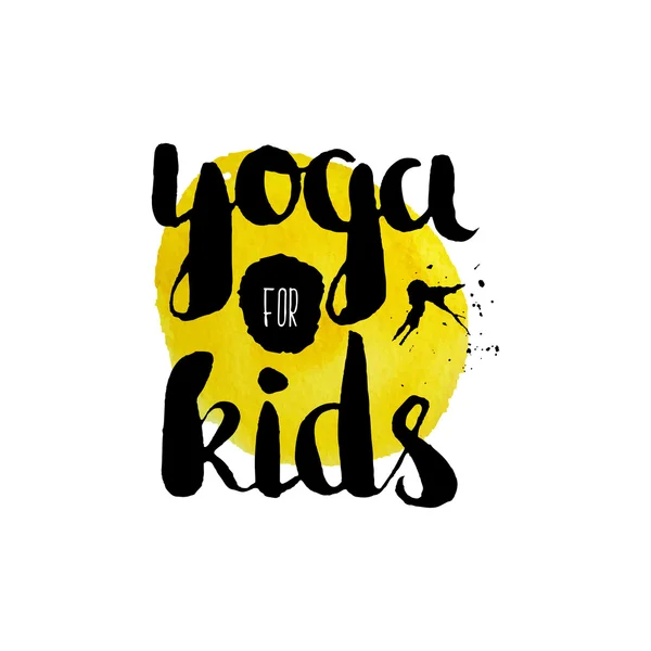 Letras criativas para escolas de ioga infantil . — Vetor de Stock