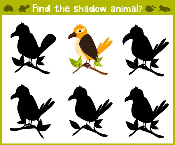Oktatási játék gyerekeknek az óvoda és az iskolás korú fejlesztése a logika. Trópusi madár. Vektor — Stock Vector
