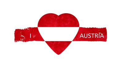 Heart in national colours of Austria. Vector