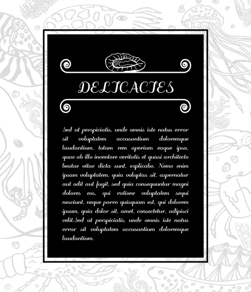 Menu of delicacies. Vector — Stock vektor