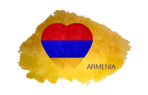 Heart in national colours of Armenia. Vector — Wektor stockowy