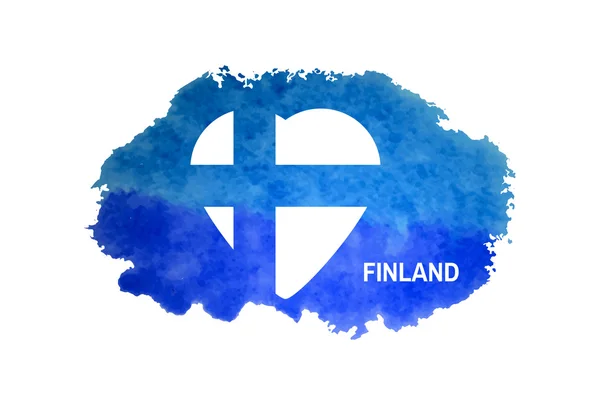 Watercolor background in colors of national flag of Finland — Stockový vektor