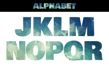 Polygon insulated colorful alphabet font style. Vector illustration in marine summer style. Part 2