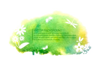 Watercolor colorful summer eco background for design