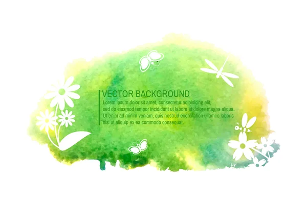 Watercolor colorful summer eco background for design — Wektor stockowy