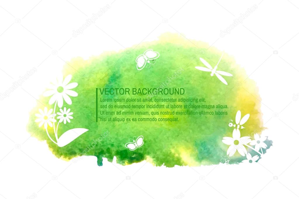 Watercolor colorful summer eco background for design