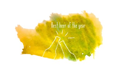 Watercolor colorful beer background