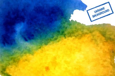 Yellow blue Ukrainian watercolor background
