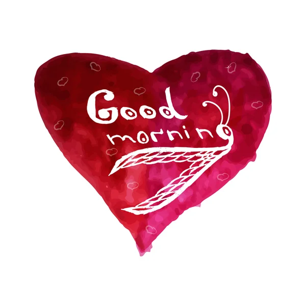 Message good morning on the heart — Stock vektor