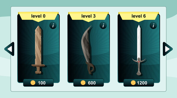 Ресурс дизайна интерфейса включает в себя игровое оружие и значок ресурса для мобильных и онлайн игр
.