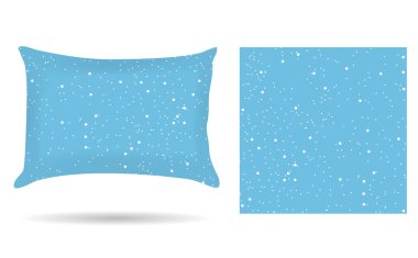 Decorative pillowcase pillow in the style of abstract winter blue background. Isolated on white. Interior design element. Winter, snowing. template. Vector