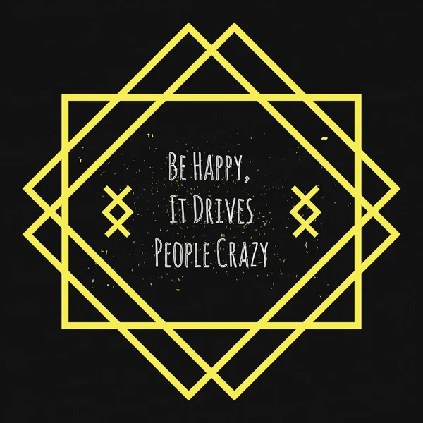 Motivational Quote Typographical poster on a black background with drops of colored paint in yellow geometric decorative frame to lift the mood and morale. Vector — Stockový vektor