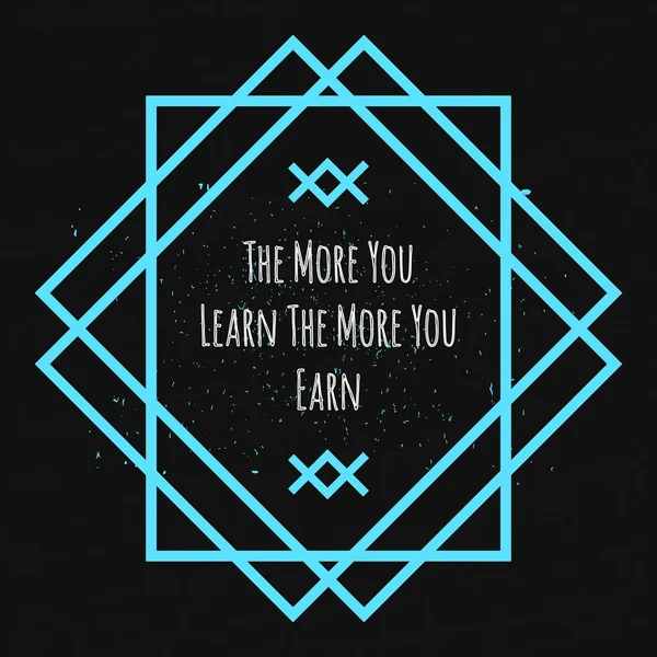 Motivational Quote Typographical poster on a black background with drops of colored paint in a decorative blue geometric frame to lift the mood and morale. Vector — Stock vektor