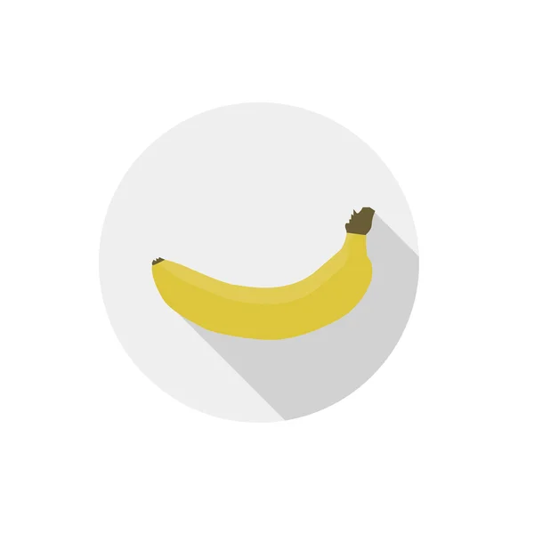 Isolée icône plate de fruits alimentaires végétariens sur fond blanc. Banane jaune mûre. Vecteur — Image vectorielle