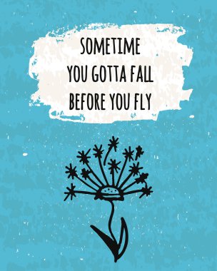 İnanç kendinizi ve gücünü artırmak için renkli bir tipografik poster motivasyon. İş kavramları falls kalkıştan önce önemi üzerine dizi. Vektör