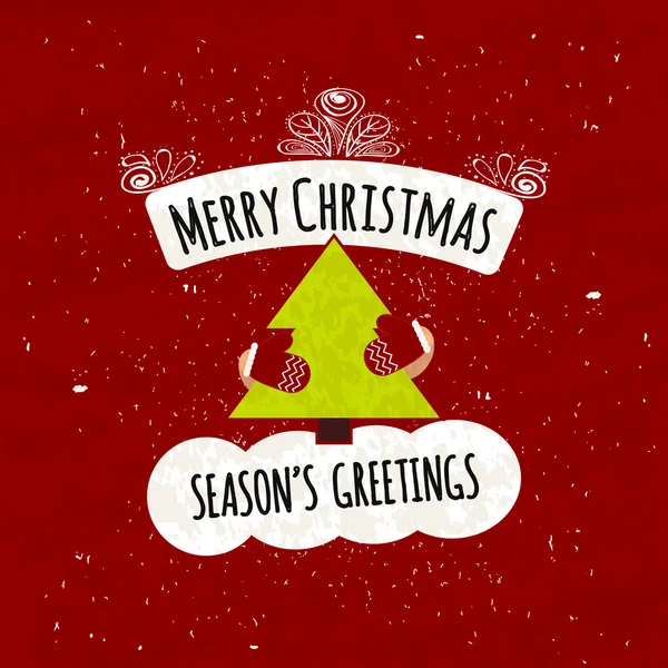 Juicy colorful typographic poster with shapes for text and decorative handmade items. Season greetings. Warming motivational Christmas flyer. Vector — ストックベクタ