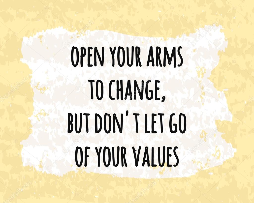 Colorful typographic motivational poster of business concepts on the open arms. Vector