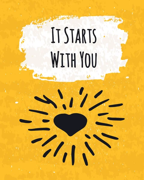 Creative Typographic poster hand drawing in the form of quotes and phrases to raise morale and good mood are written in black ink brush in an erased surface. Vector illustration