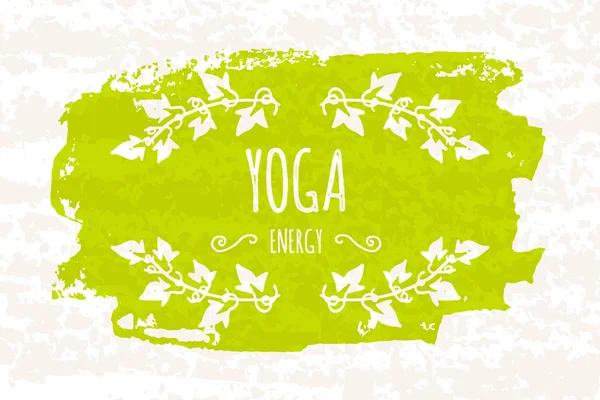 Affiche créative colorée pour l'école ou le studio de yoga impliqué dans la relaxation et la méditation isolée sur fond blanc avec une vieille texture de papier. Vecteur — Image vectorielle