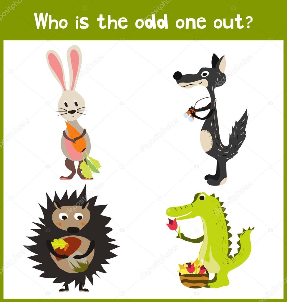 Children colorful educational cartoon game puzzle page for children's books and magazines on the