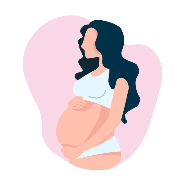 Pregnant Girl Vector Graphics — Stock Vector