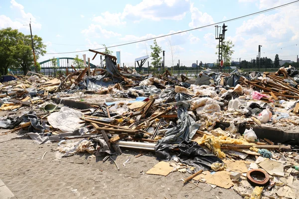 Construcciones demolidas en Belgrado, Serbia — Foto de Stock