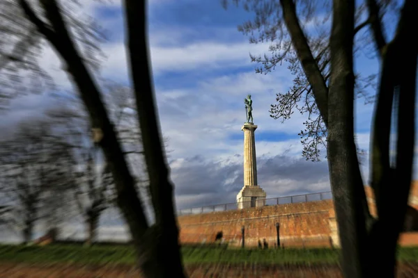 Monumento Víctor Fortaleza Kalemegdan Capital Belgrado Serbia —  Fotos de Stock