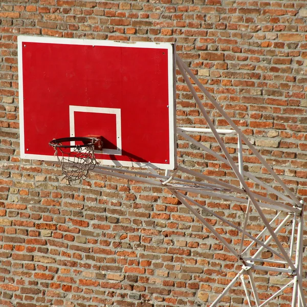 Basketball board with brick wall background — Stock Photo, Image