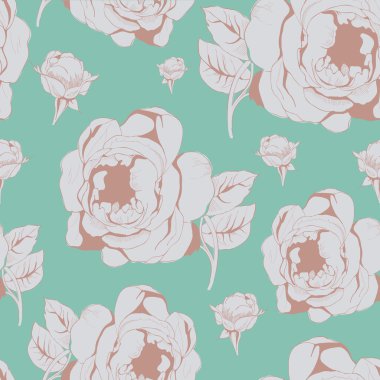 Elle çizilmiş vintage Dikişsiz desen gül