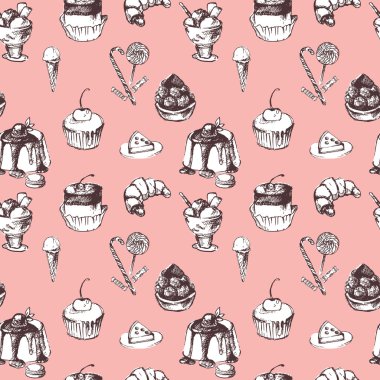 elle çizilmiş sorunsuz tatlı arka plan