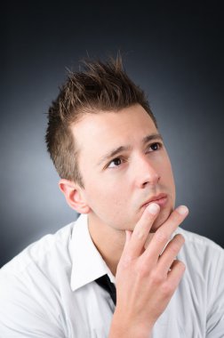 employee thinking deeply