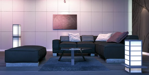 Desain interior modern ruang tamu — Stok Foto
