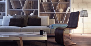 Modern oturma odası iç tasarımı