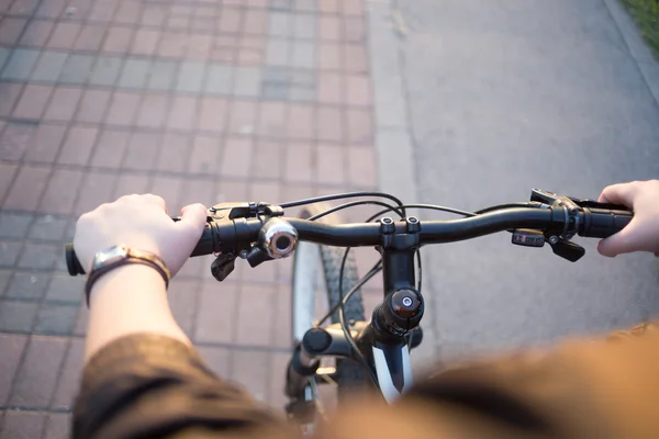 man hands and bicycle