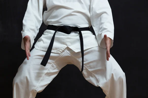 Weißer Karate-Kämpfer isoliert — Stockfoto