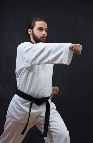 Entrenamiento masculino de Karate Fighter —  Fotos de Stock