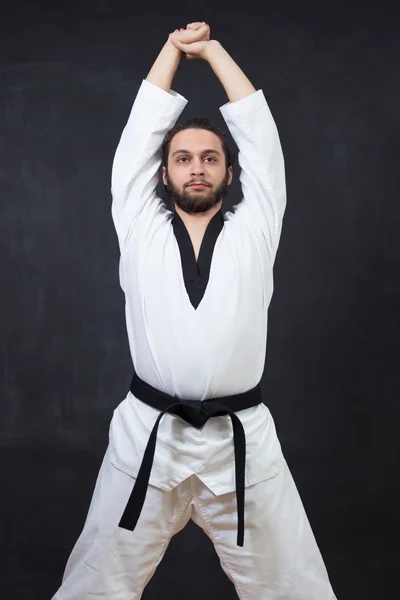 Férfi Karate harcos képzés — Stock Fotó